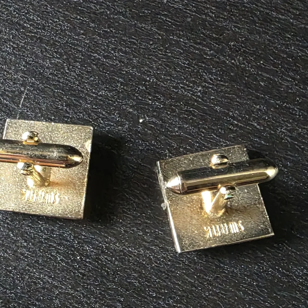 Vintage SWANK Mid Century Twisted Reed Gold Tone Cufflinks Condition As Shown